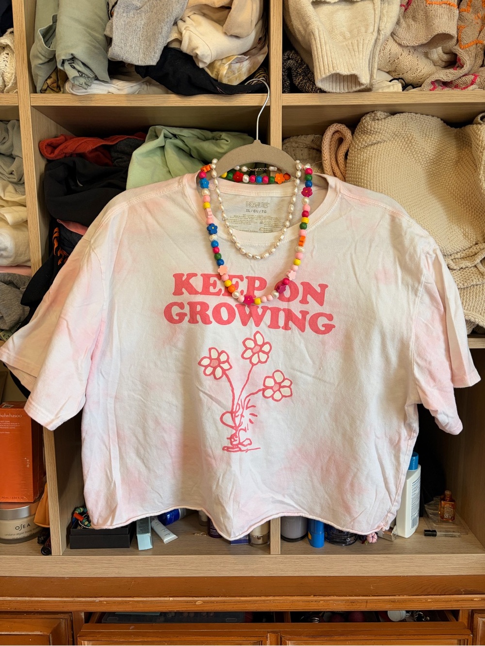 Peanuts Pink "Keep On Growing" Graphic Tee